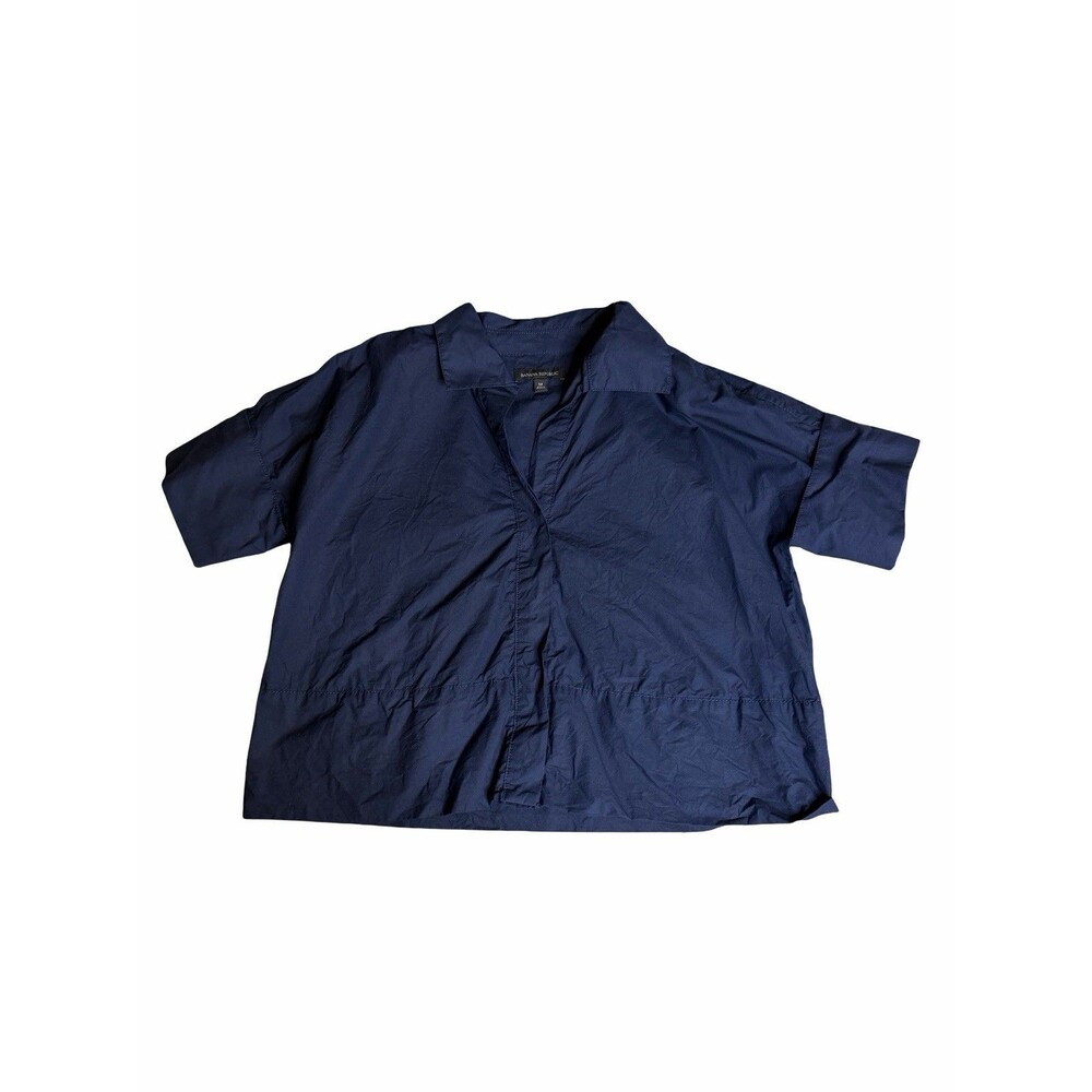Banana Republic Women’s Cropped Blue Collar Shirt Women’s Medium